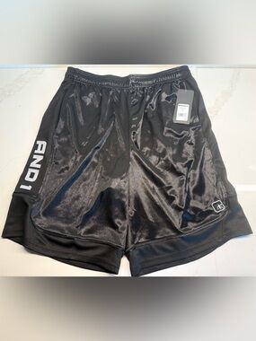 NWT AND1 All Court Shorts Men’s Large Black Athletic Basketball Gym